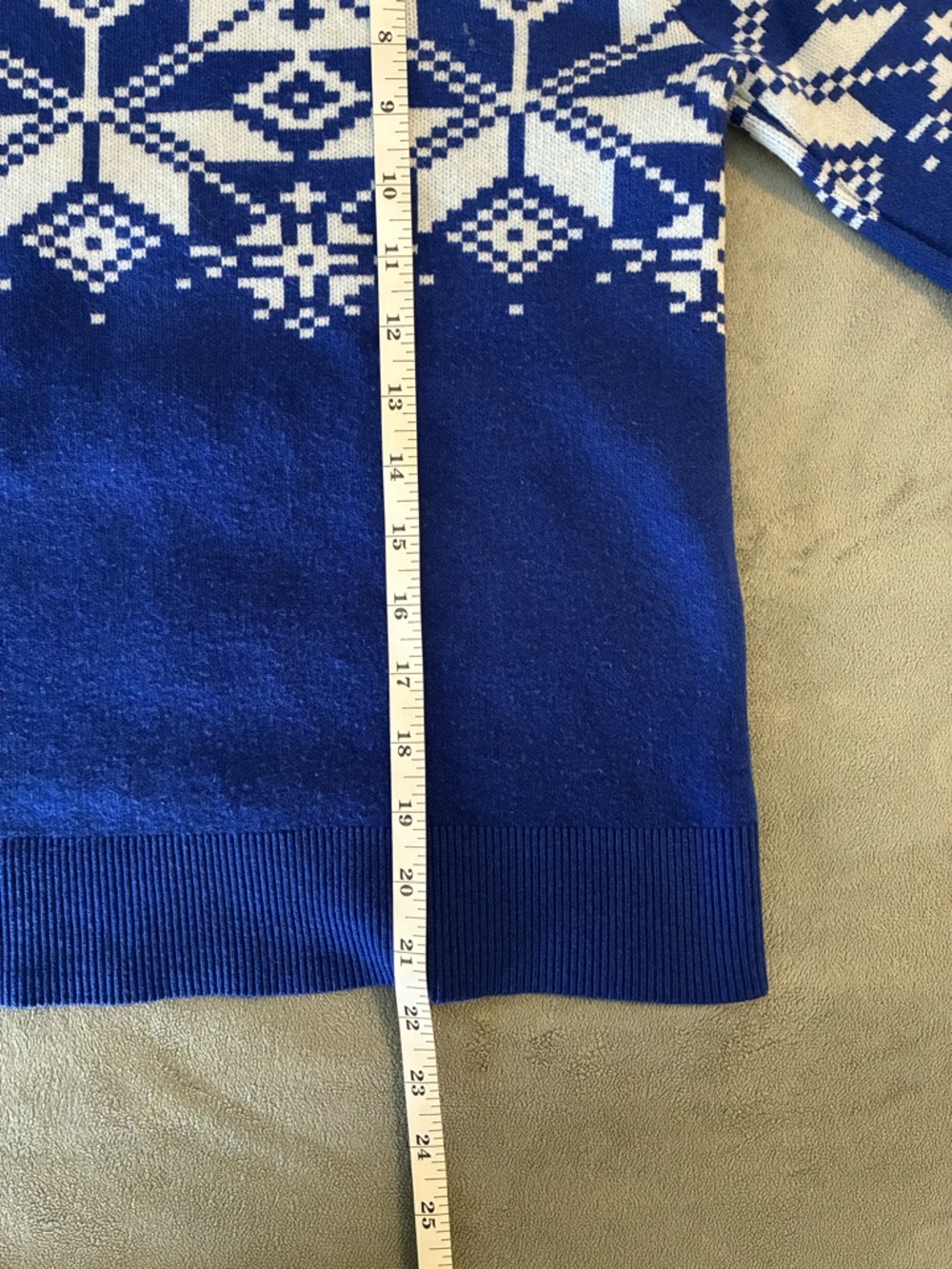 Joe Fresh Blue & Light Gray Fair Isle Crewneck Sweater - Picture 8 of 8